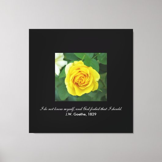 Ik ken mezelf niet. . . (Goethe) Canvas Afdruk (Voorkant)