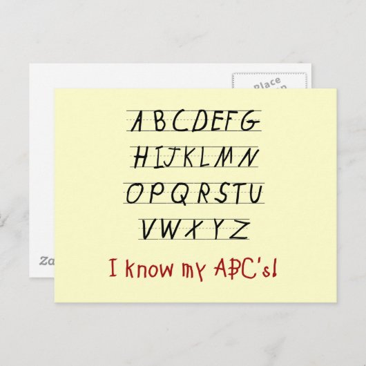 Ik ken mijn ABC's Tshirts en cadeautjes Briefkaart (Voorkant / Achterkant)