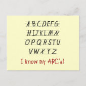 Ik ken mijn ABC's Tshirts en cadeautjes Briefkaart (Voorkant)
