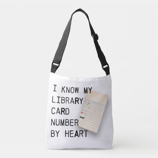 Ik ken mijn bibliotheekkaart via hart crossbody tas (Voorkant)