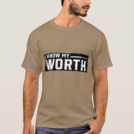 Ik ken mijn waarde retro t-shirt (Voorkant)