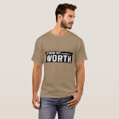 Ik ken mijn waarde retro t-shirt (Voorkant volledig)