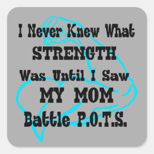Ik ken nooit meer, spier/mama.. POTS Vierkante Sticker