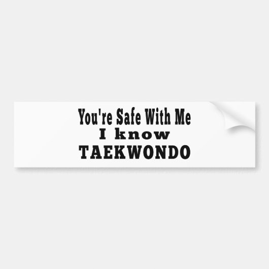 Ik ken Taekwondo Bumpersticker (Voorkant)