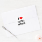Ik ❤️ KERSTINKOPEN Ik HOU VAN KERSTINKOPEN Vierkante Sticker (Envelop)
