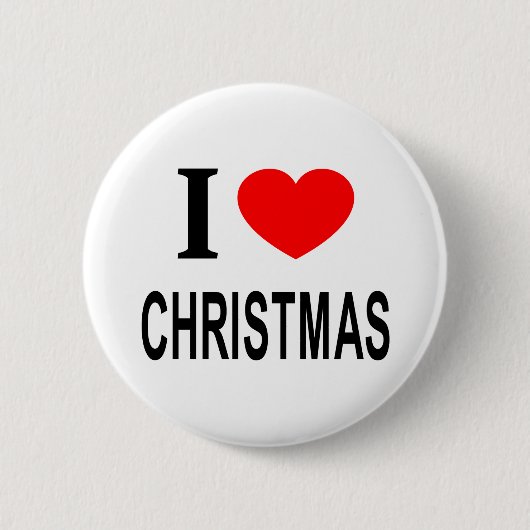 IK ❤️ KERSTMIS IK HOU VAN KERSTMIS IK HART KERSTMI RONDE BUTTON 5,7 CM (Voorkant)