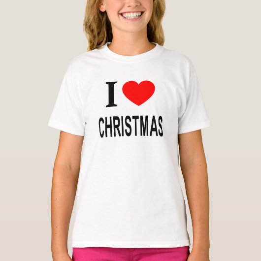 IK ❤️ KERSTMIS IK HOU VAN KERSTMIS IK HART KERSTMI T-SHIRT (Voorkant)