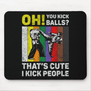 Ik Kick Mensen Vintage Taekwondo Karate Muismat