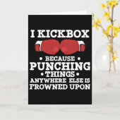 Ik kickbox omdat het stompen van dingen grappig is kaart (Gele Bloem)