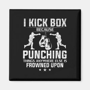 Ik kickbox omdat slaan afgekeurd wordt Grappige ki Magneet
