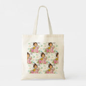 Ik Kies Aanwezigheid Mindful Moeder Bloempatroon Tote Bag (Achterkant)
