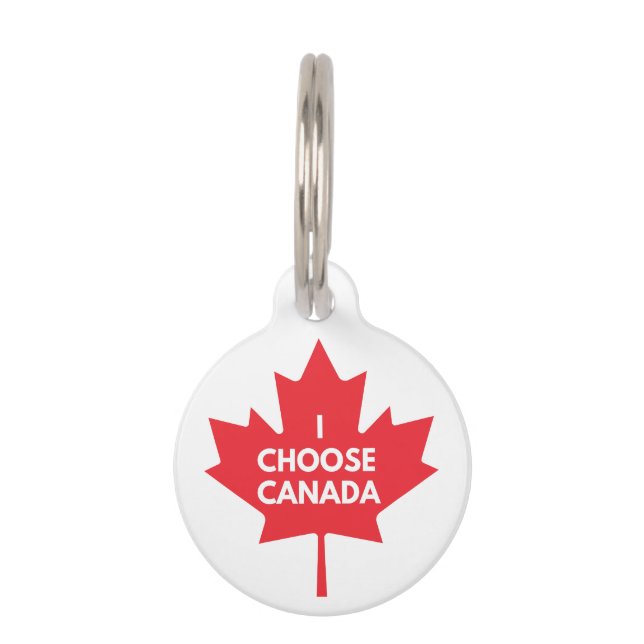 Ik kies Canada Pet Tag Huisdierpenning (Voorkant)