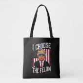 Ik Kies De Misdadiger Grappige Trump Amerikaanse V Tote Bag (Voorkant)