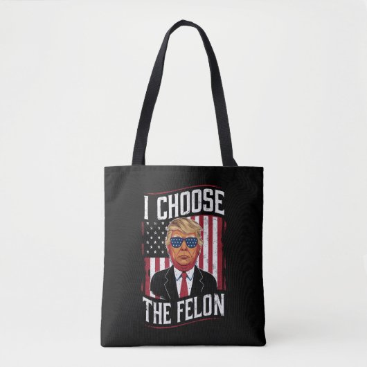Ik Kies De Misdadiger Grappige Trump Amerikaanse V Tote Bag (Voorkant)