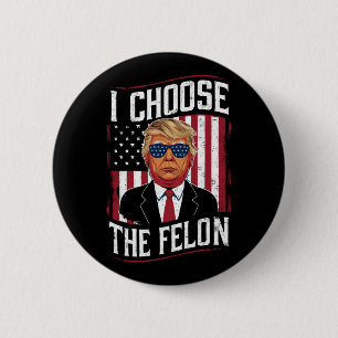 Ik Kies de Misdadiger Grappige Trump VS Verkiezing Ronde Button 5,7 Cm