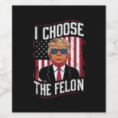 Ik Kies de Misdadiger Grappige Trump VS Verkiezing Wijn Etiket (Enkel label)