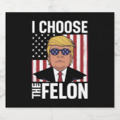 Ik kies de misdadiger Trump 2024 Republikeinse Pat Bier Etiket (Enkel label)