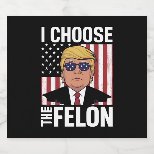 Ik kies de misdadiger Trump 2024 Republikeinse Pat Bier Etiket (Enkel label)