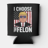 Ik kies de misdadiger Trump 2024 Republikeinse Pat Blikjeskoeler (Voorkant)