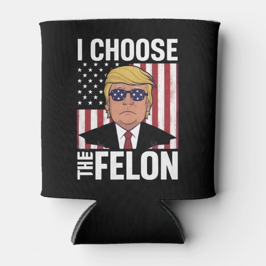 Ik kies de misdadiger Trump 2024 Republikeinse Pat Blikjeskoeler (Voorkant)