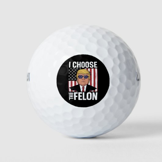 Ik kies de misdadiger Trump 2024 Republikeinse Pat Golfballen (Voorkant)
