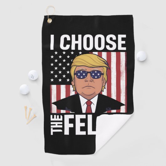 Ik kies de misdadiger Trump 2024 Republikeinse Pat Golfhanddoek (Insitu)