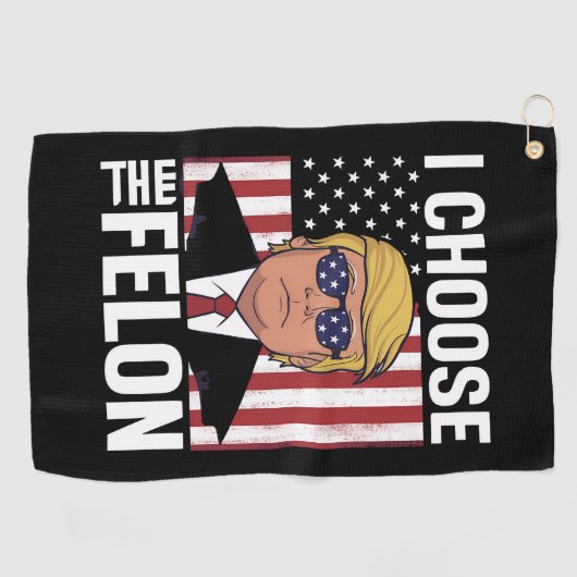 Ik kies de misdadiger Trump 2024 Republikeinse Pat Golfhanddoek (Horizontaal)