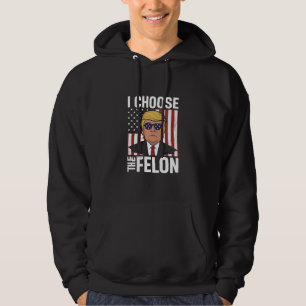 Ik Kies de Misdadiger Trump 2024 Republikeinse Pat Hoodie