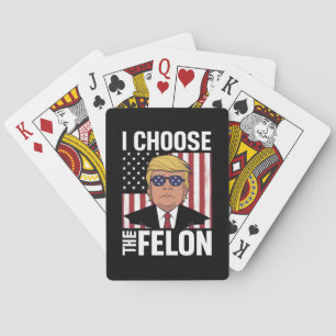 Ik kies de misdadiger Trump 2024 Republikeinse Pat Pokerkaarten