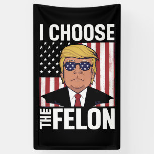 Ik Kies de Misdadiger Trump 2024 Republikeinse Pat Spandoek