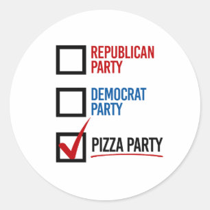 Ik kies de Pizza-feestje - - Ronde Sticker
