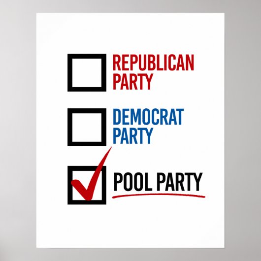 Ik kies de Pool Party - - Poster (Voorkant)
