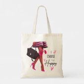 Ik kies ervoor om blij te zijn (donkere Canvas tas (Achterkant)