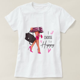 Ik kies ervoor om gelukkig te zijn (lichte huid) V T-shirt