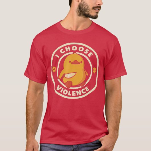 Ik Kies Geweld Grappige Eend Uitspraken Eend Diere T-shirt (Voorkant)