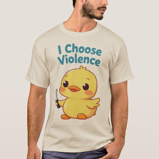 Ik Kies Geweld - Grappige Parodie Digitaal Design T-shirt (Voorkant)