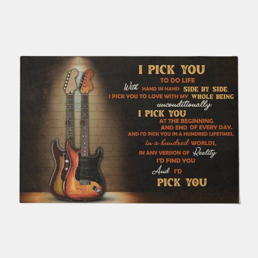 Ik kies Guitar Mat, Guitar Lovers Gift Deurmat (Voorkant)