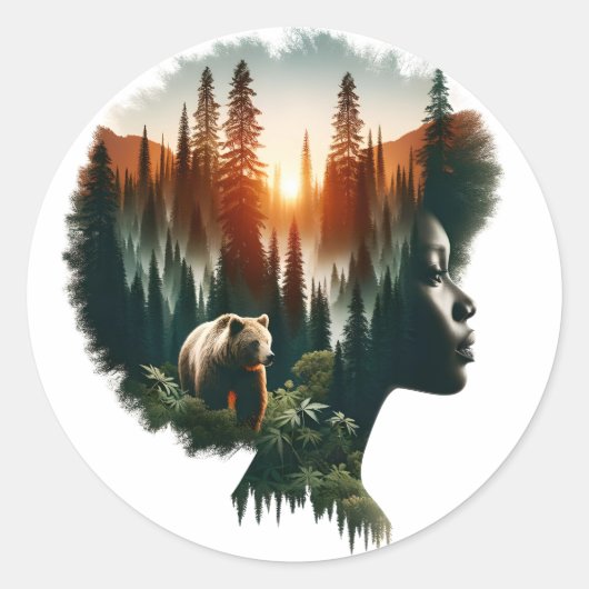 Ik kies het Beer Ronde Sticker (Voorkant)