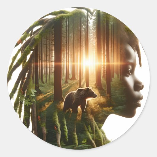 Ik kies het Beer Ronde Sticker (Voorkant)