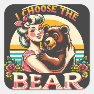Ik kies het Beer Vierkante Sticker