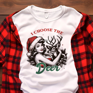 Ik Kies het Herten Grappig Kerstmis Tri-Blend Shirt