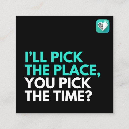 Ik kies, jij kiest? vierkante visitekaartje (Voorkant)