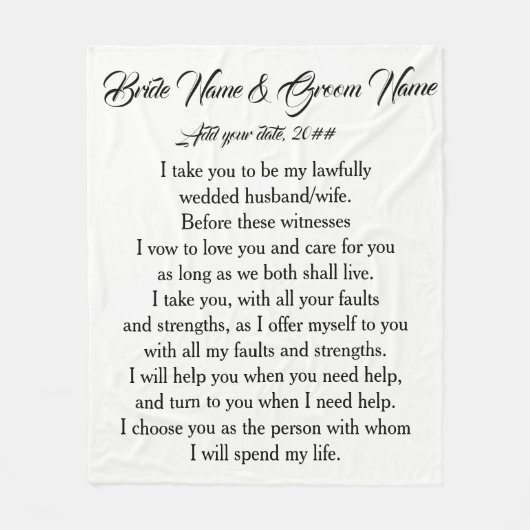 Ik kies jou. fleece deken (Voorkant)