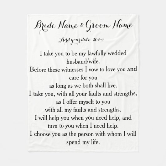 Ik kies jou. fleece deken (Voorkant)