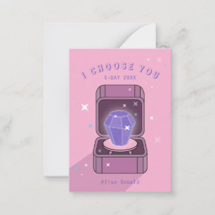 Ik Kies Jou Ring Pop Kids Valentijnkaart Paars Notitiekaartje