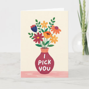 Ik Kies Jou Wilde Bloem Valentijnsdag Kaart