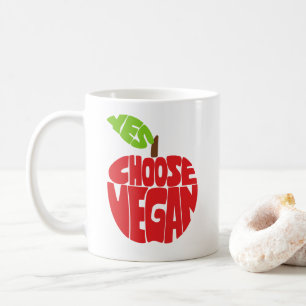Ik kies Vegan - Apple Typografie Koffiemok