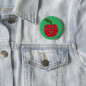 Ik kies Vegan - Apple Typografie Ronde Button 5,7 Cm (In situ)