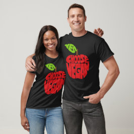 Ik kies Vegan - Apple Typografie T-shirt