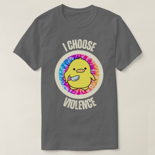 Ik kies Violent Cute Cat met mes T-shirt (Design voorkant)